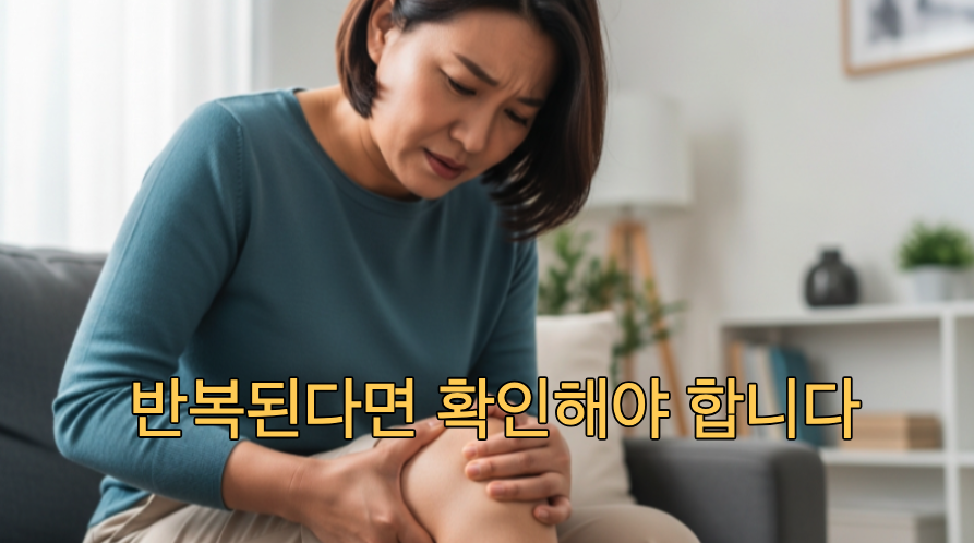 허벅지 근육 통증 반복 모습