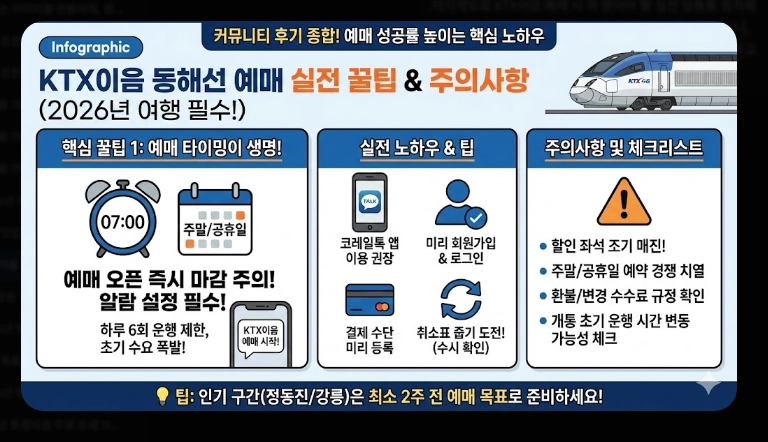 KTX이음 활용법 동해안 기차 여행 꿀팁