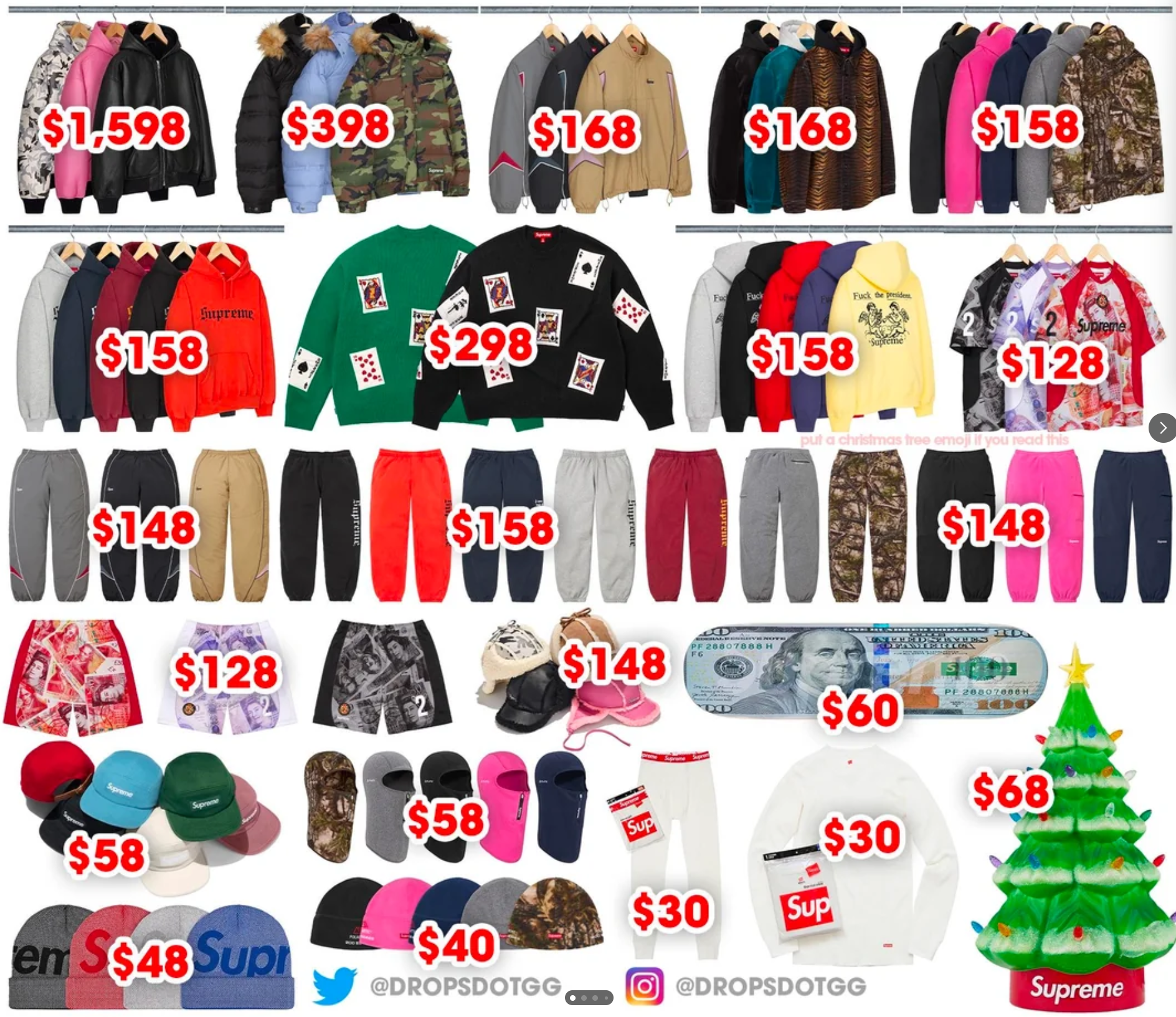 Supreme 슈프림 2025년 FW 14 Week 드랍리스트