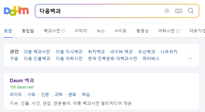 포털 사이트에서 '틱톡이란' 키워드를 검색한 결과 화면