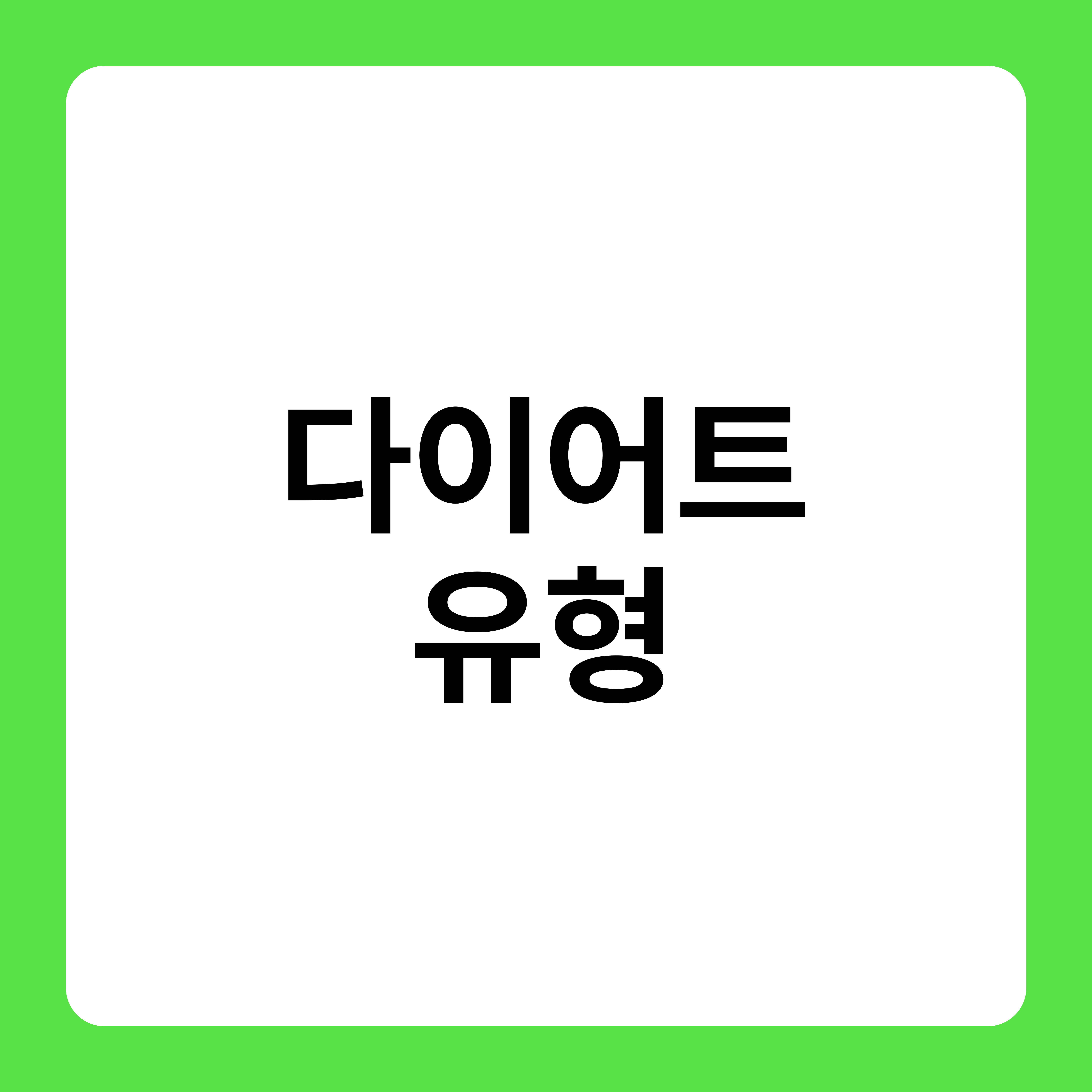 다이어트 유형