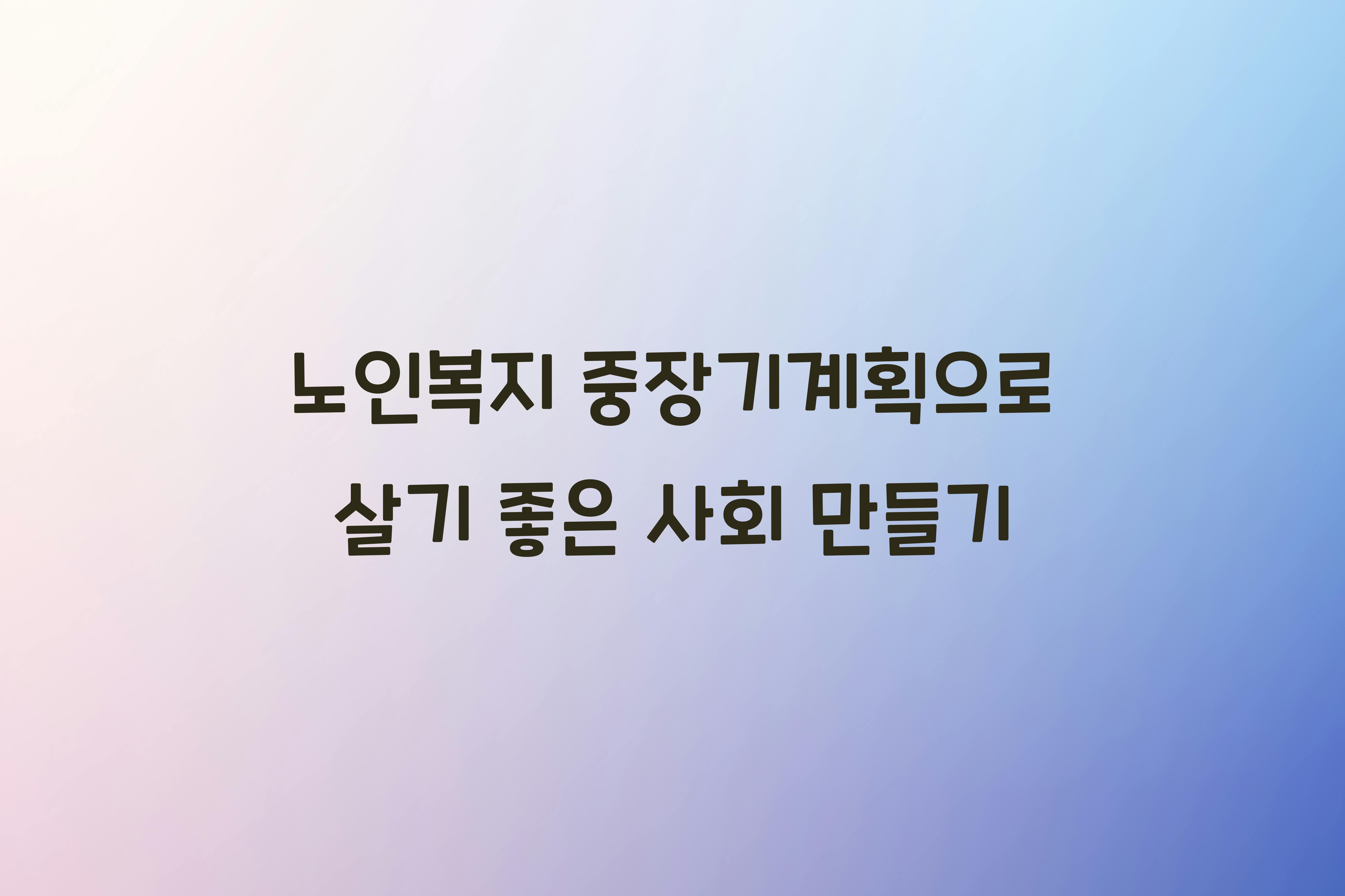 노인복지 중장기계획