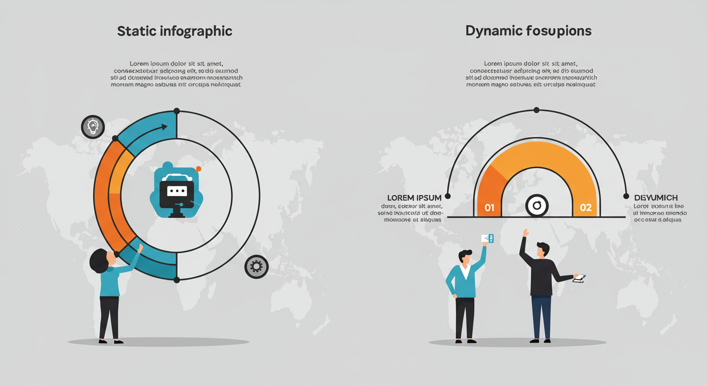 정적 vs 동적 인포그래픽