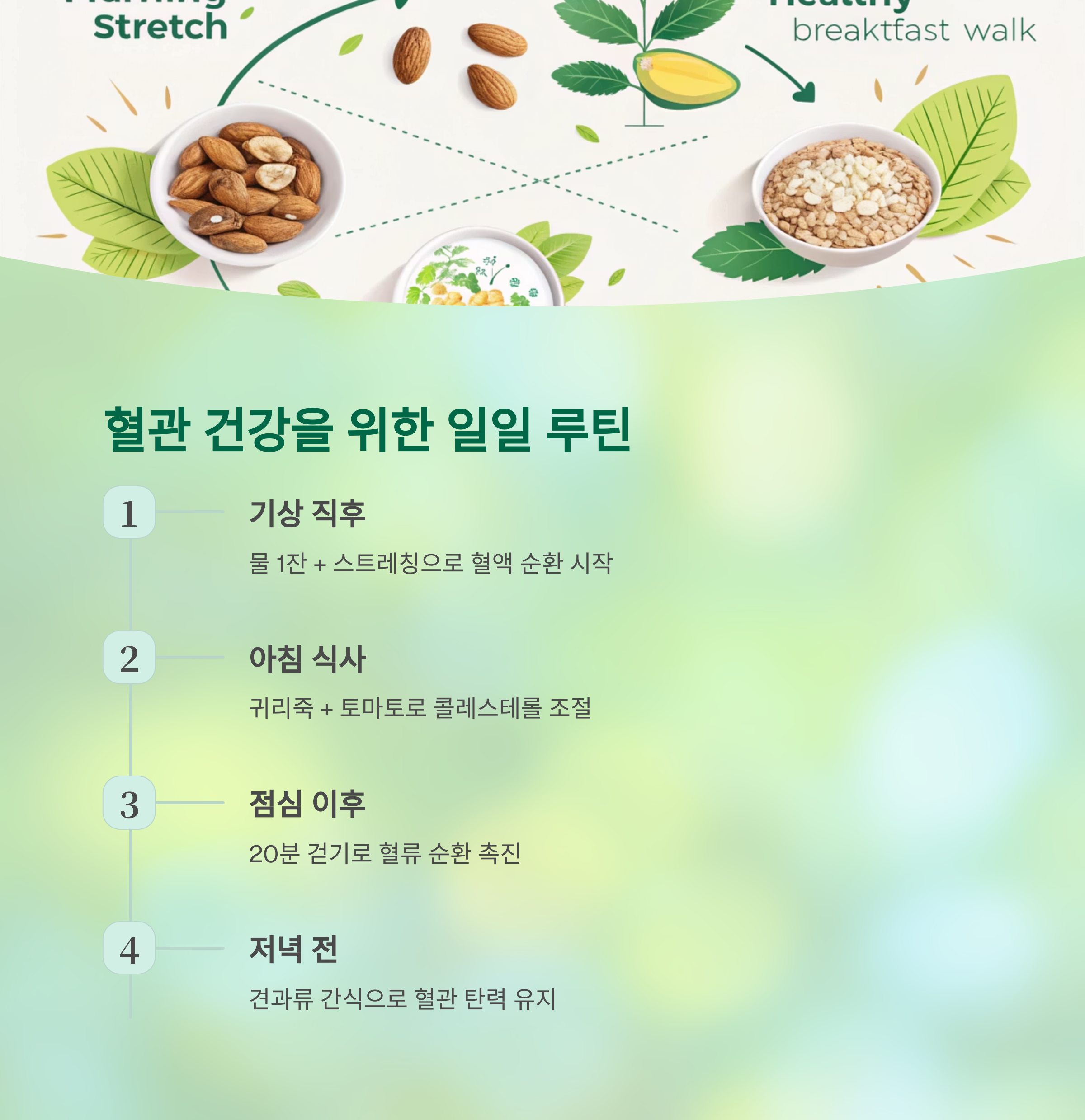 만성질환 예방의 모든 것이 귀결되는 단 한 가지 원리 - 혈관만 지키면 대부분의 질환은 막을 수 있습니다 - 혈관을 지키는 식습관 + 생활 루틴 요약표 만성질환 예방의 모든 것이 귀결되는 단 한 가지 원리 - 혈관만 지키면 대부분의 질환은 막을 수 있습니다 - 혈관을 지키는 식습관 + 생활 루틴 요약표