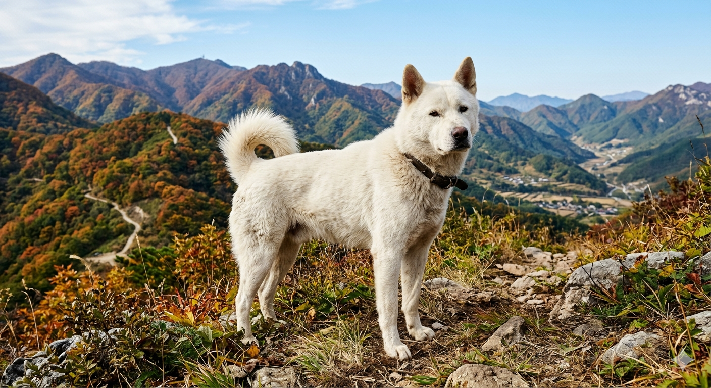 고집이 세고 매우 독립적인 순백색의 풍산견
