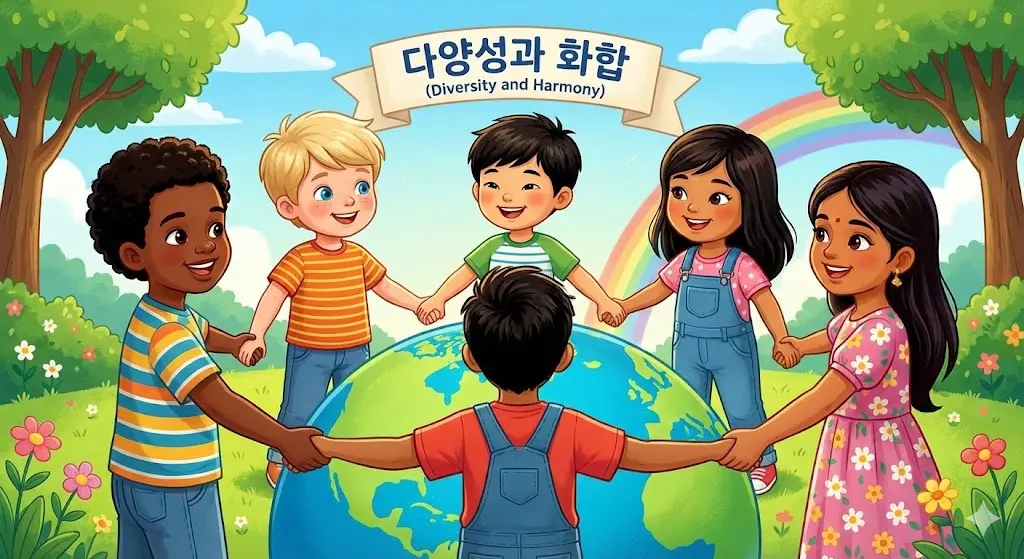 AI 활용 다문화 이해 교육용 세계 여러 나라 그림자료 제작