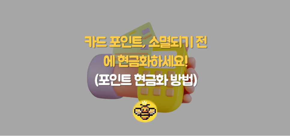 카드 포인트, 소멸되기 전에 현금화하세요!
(포인트 현금화 방법)