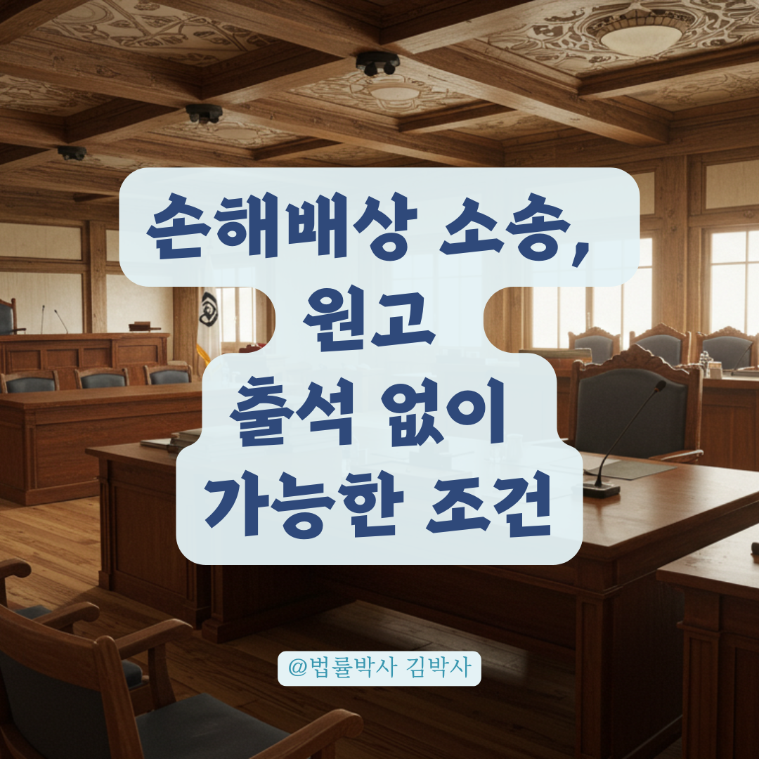 변호사 없이 손해배상 소송 중이라면? 원고 출석 생략 가능 조건 정리.