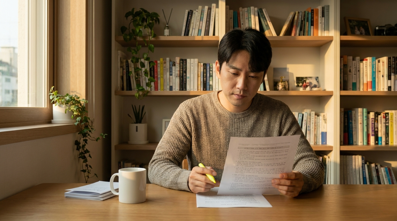 서류를 검토하는 직장인