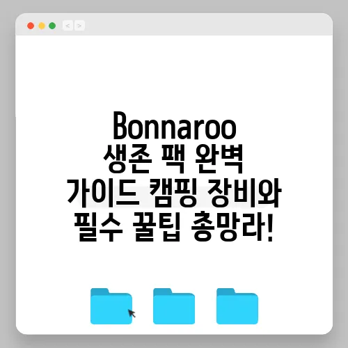 Bonnaroo 생존 팩 완벽 가이드 캠핑 장비와 필수 꿀팁 총망라!