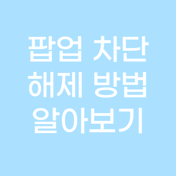 팝업차단 해제방법 사진