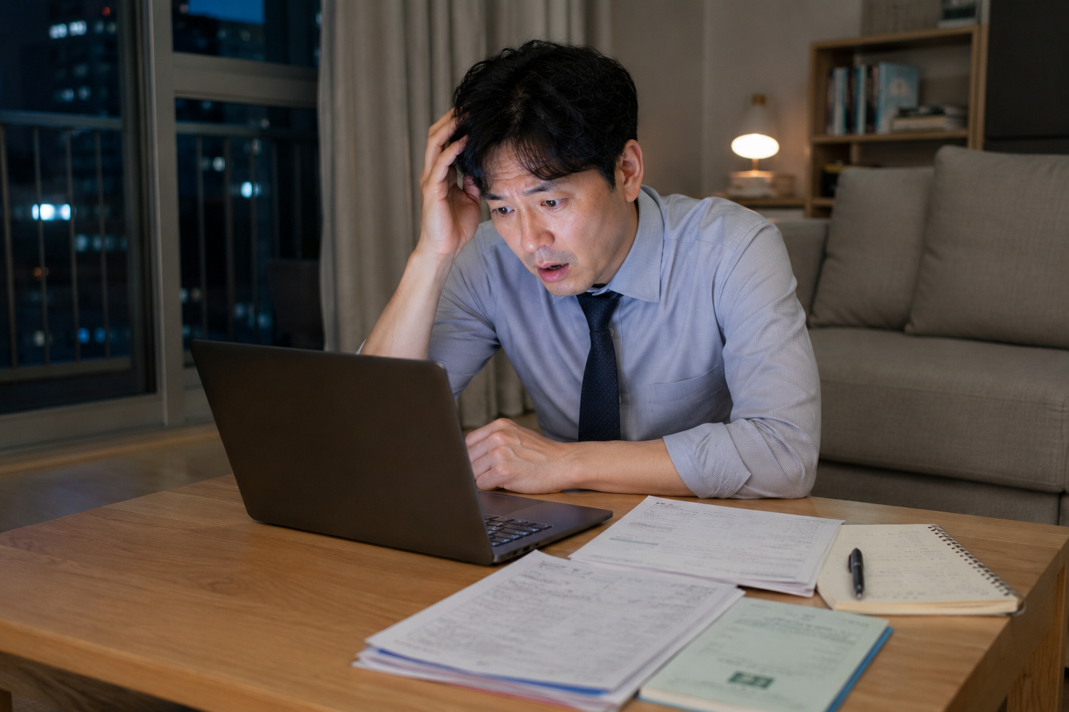 근로장려금 지급제외 결과를 확인하고 재산기준 탈락 현실에 당황하는 직장인