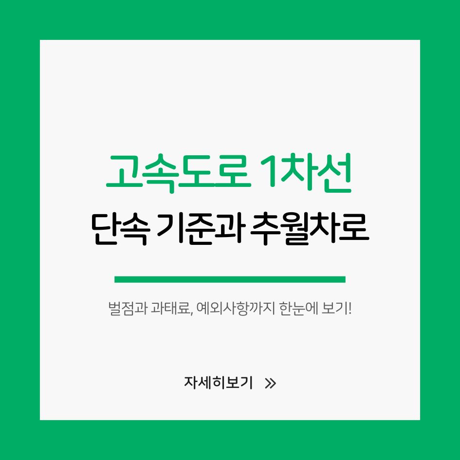고속도로 1차선 단속 정보 정리