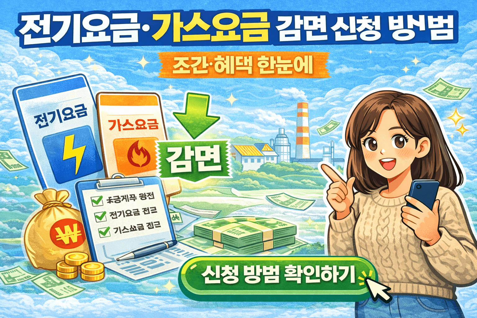 전기요금&middot;가스요금 감면 신청 방법