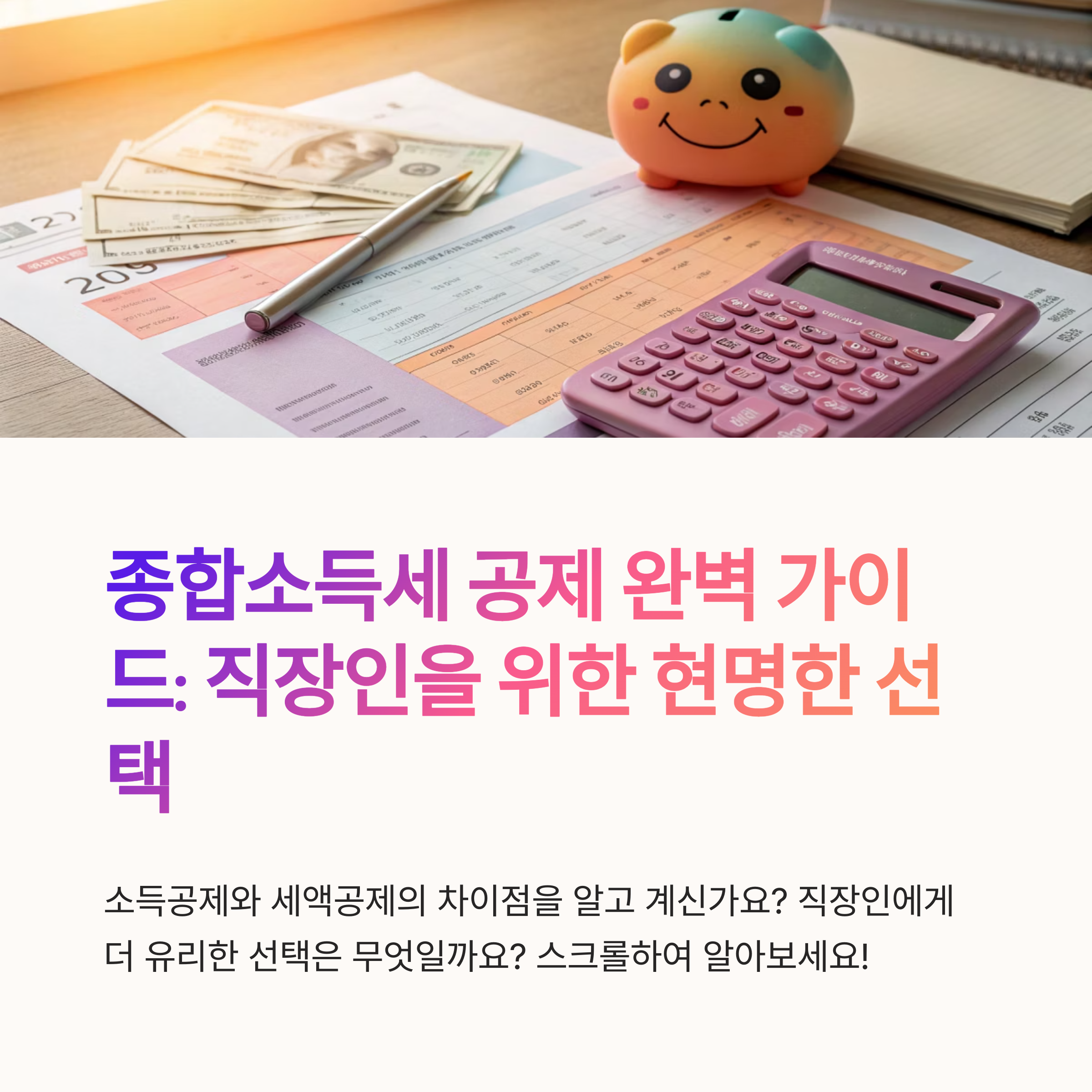 종합소득세 소득공제 VS 세액공제 직장인이 더 유리한 선택은?