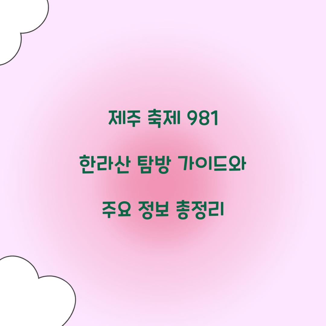 제주 축제 981 한라산
