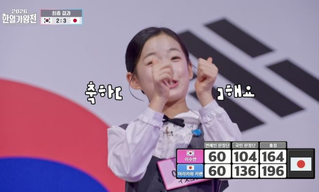 한일가왕전 5회 3차전 결과 일본 우승 MVP 본 이노우에 시청률 갈라쇼 일정 2026