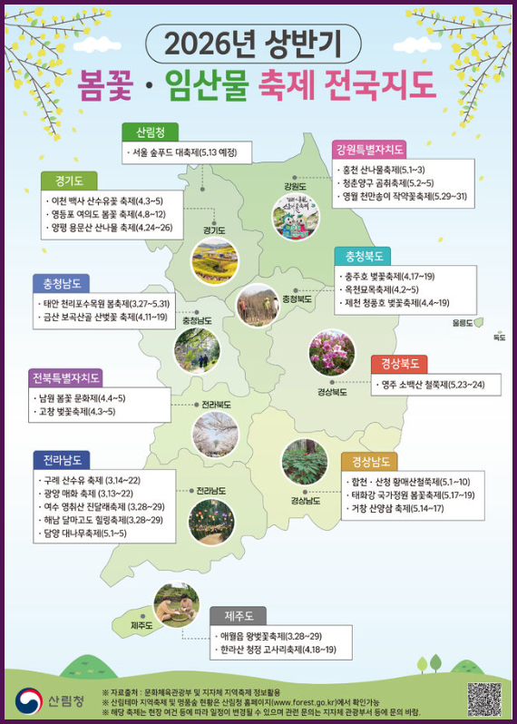 2026년 전국 벚꽃 개화시기 및 지역별 벚꽃 명소 축제 일정 총정리 벚꽃놀이 가볼만한곳