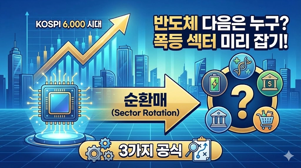 [실전투자] 반도체 다음은 누구 코스피 6,000 시대 '순환매' 폭등 섹터 미리 잡는 3가지 공식