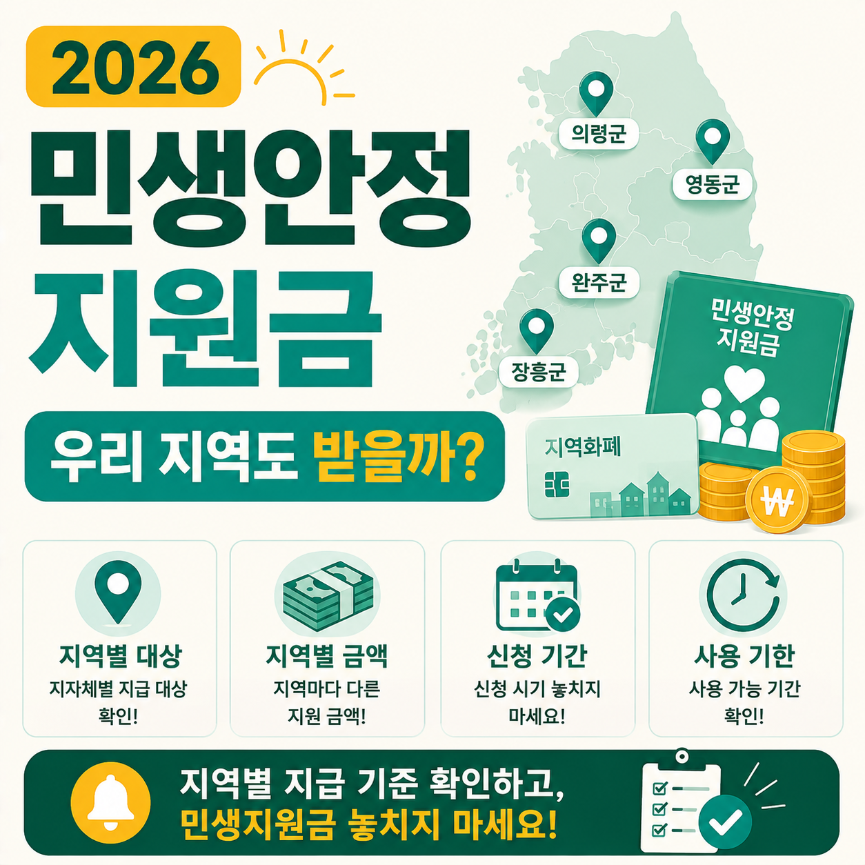 민생안정지원금 지역별 지급 안내 이미지