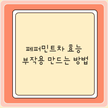 페퍼민트차 효능 부작용 만드는 방법