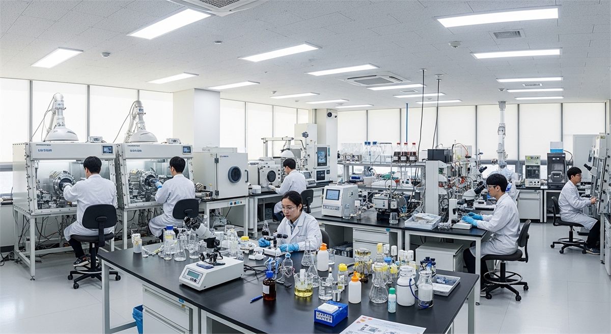 리튬 배터리 소재 연구 공간 전경 