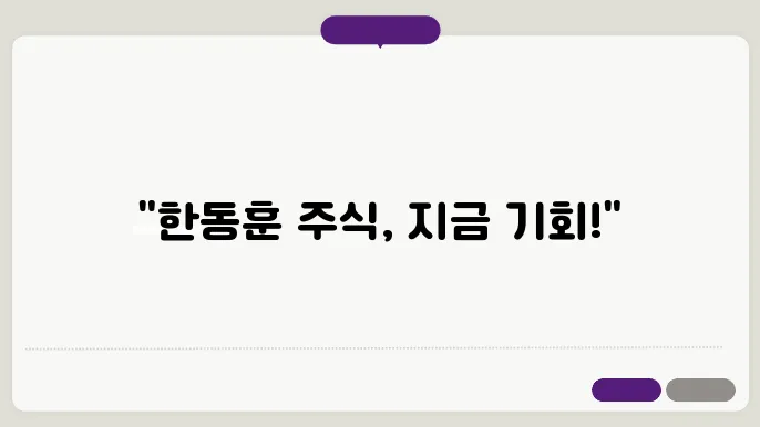 한동훈 관련주 정리