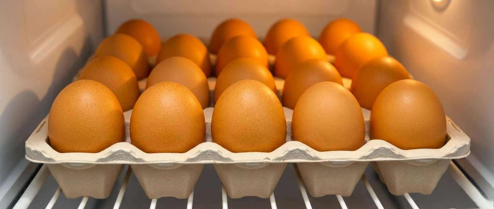 냉장고에 잘 보관된 달걀.