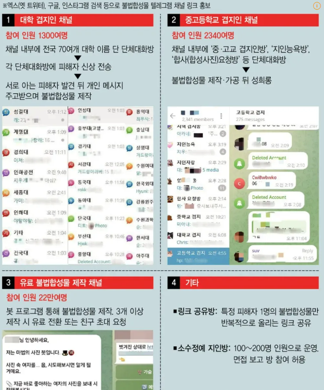 텔레그램 딥페이크 피해자 단체 채팅방