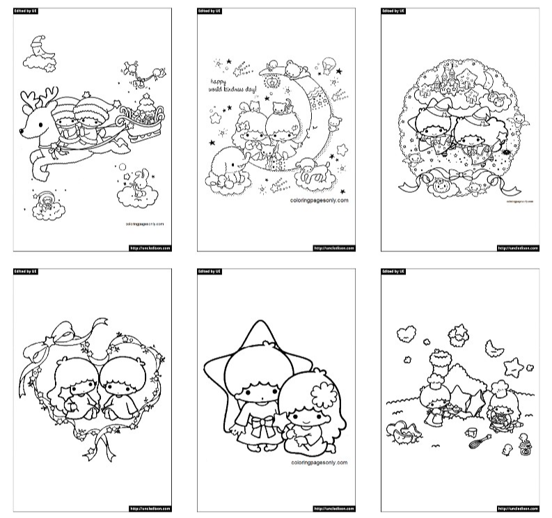 리틀트윈스타 색칠공부 산리오 도안