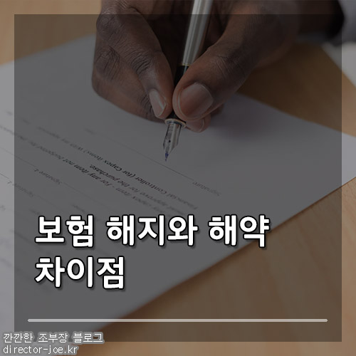 보험 해지와 해약의 차이점