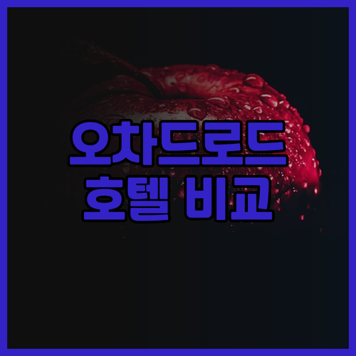 싱가포르 오차드로드 호텔 추천.. 그