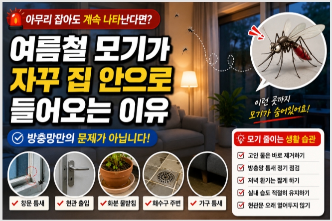 여름철 모기관련 퇴치 및 예방법을 설명한 이미지