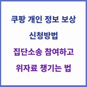 쿠팡-개인-정보-보상-신청방법-집단소송 참여 위자료 챙기는법 작성된 썸네일