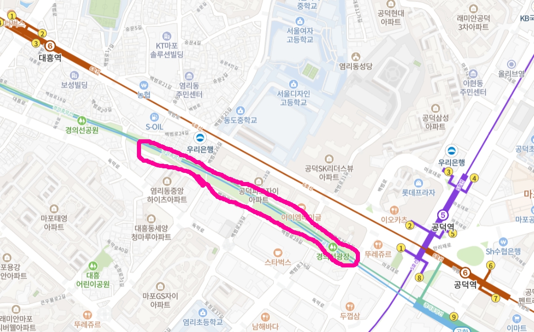 공덕역 마포 경의선 숲길 벚꽃 플레이스