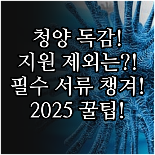 2025 청양군 독감 접종 지원 대상..