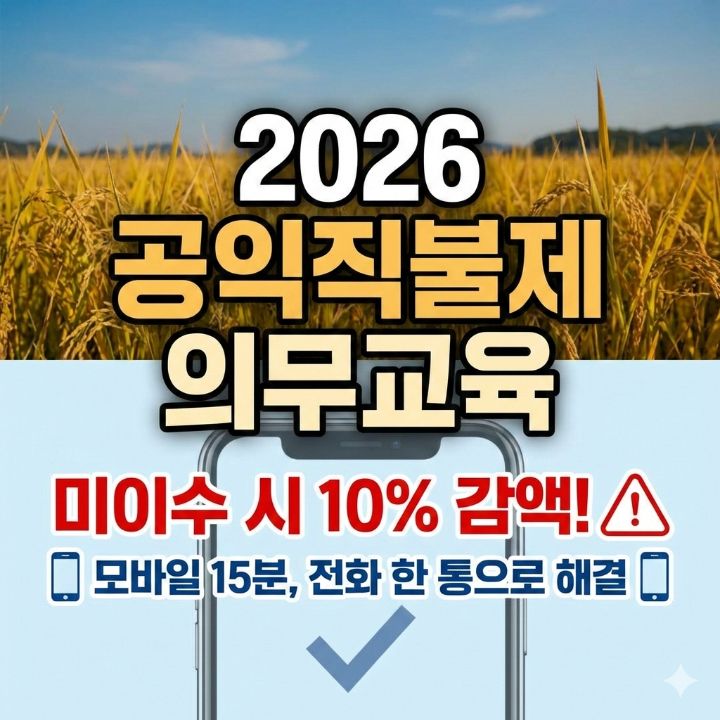 2026년 공익직불제 의무교육 미이수 시 감액 규정과 간편 이수 방법