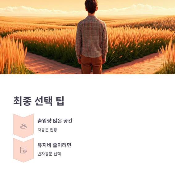 결론: 어떤 문이 내 공간에 적합한가?