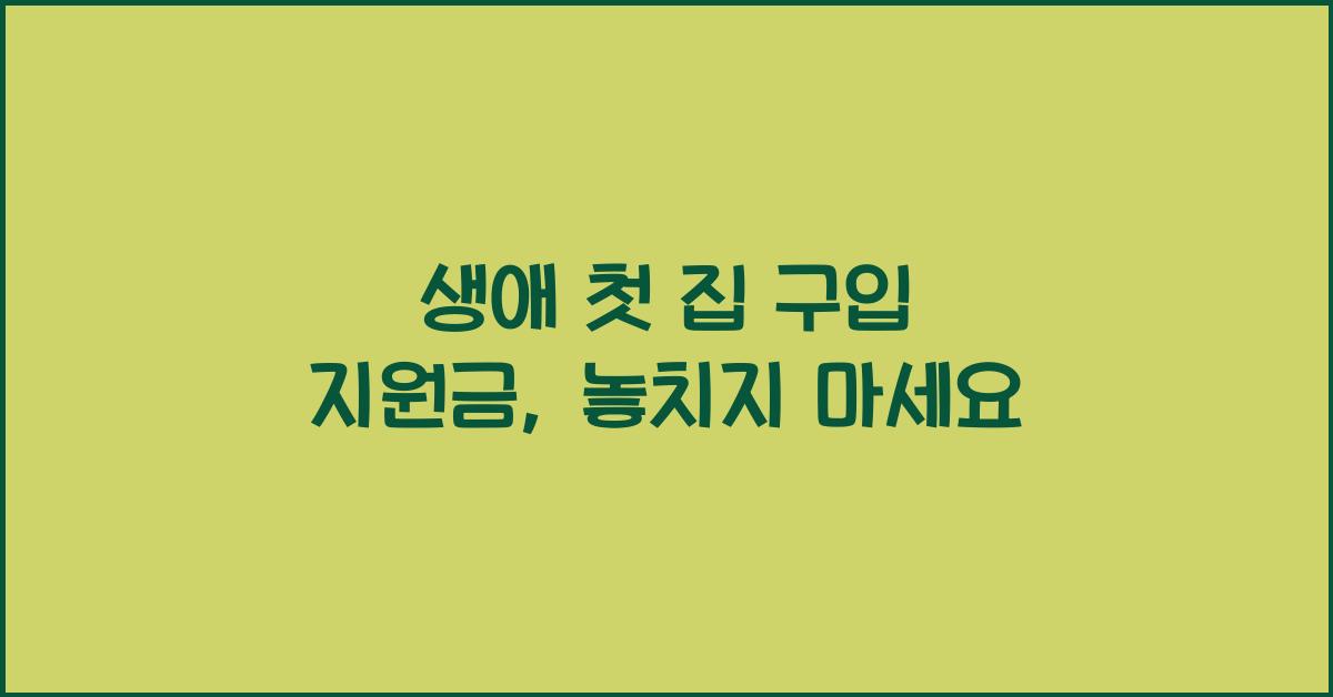 생애 첫 집 구입 지원금