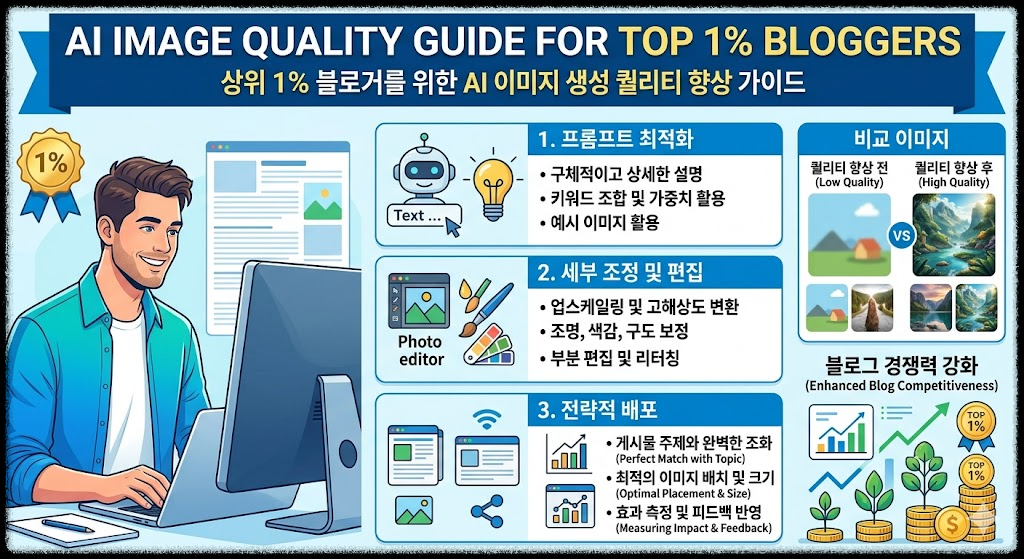 상위 1% 블로거를 위한 AI 이미지 생성 퀄리티 향상 가이드