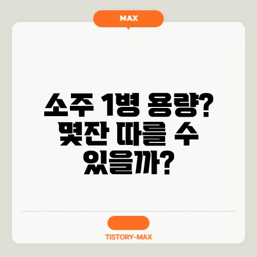 소주 1병 용량? 몇잔 따를 수 있을까?