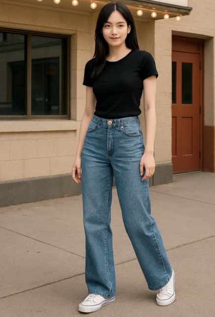 청바지 입은 여성 이미지