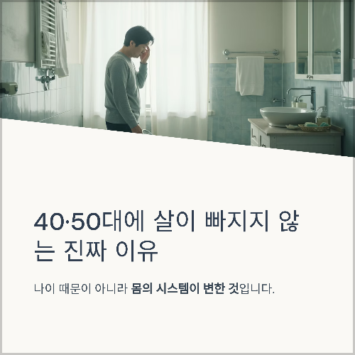 40·50대에 살이 빠지지 않는 진짜 이유, 당신이 놓치고 있는 것들