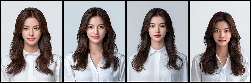 인물 설계 실험, 키워드 나열형, 감성 키워드 없이 생성한 한국 여성 모델의 프로필 포트레이트_Midjourney