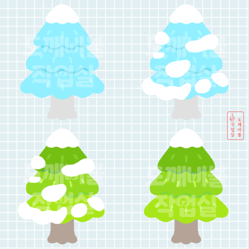 겨울환경구성도안 소재들 눈내린 나무들