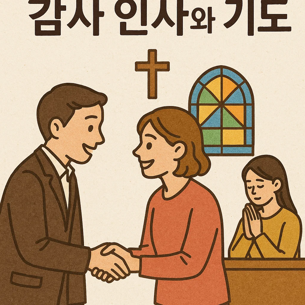 교회에서 나누는 감사 인사와 기도