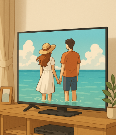 화면 속 여행 장소