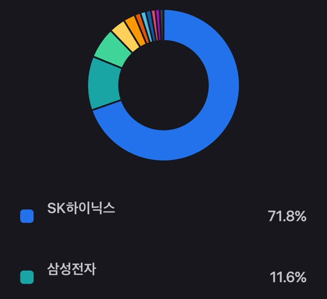 리밸런싱 전 SK하이닉스 비중 71.8%, 삼성전자 11.6%