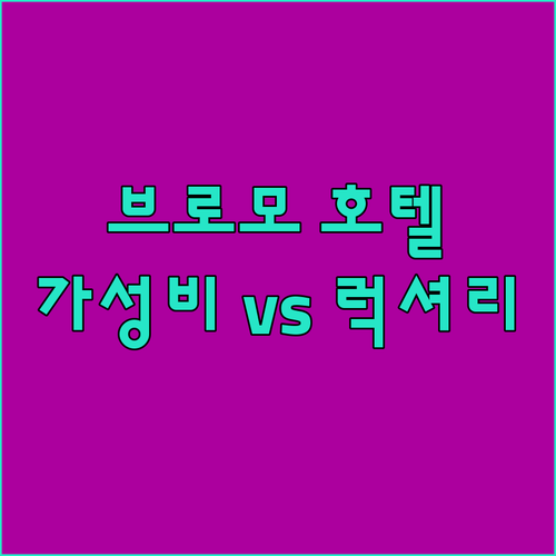 가성비 vs 럭셔리! 브로모 호텔 완..