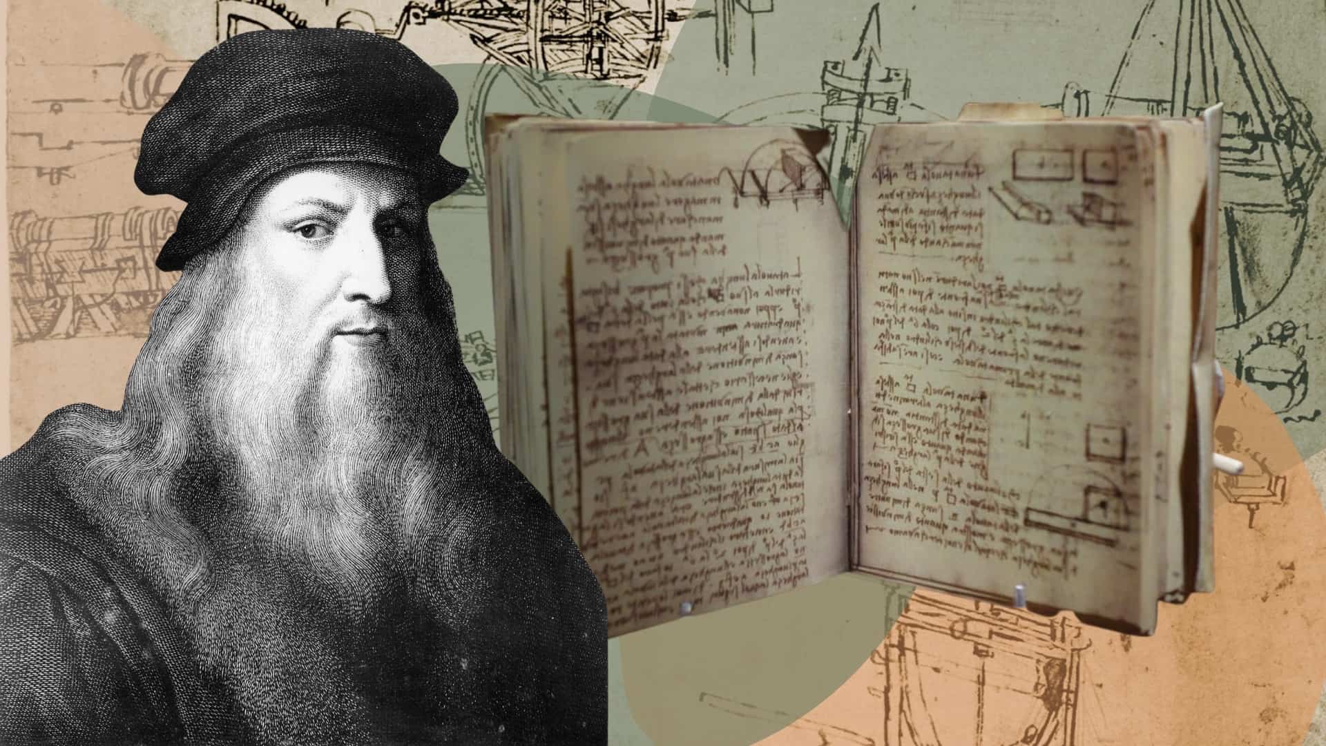 천재 레오나르도 다빈치(Leonardo da Vinci)와 그의 독창적인 거울 반사 필사본(Codex)